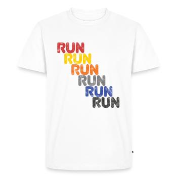 Run Run Run - Maillot de course - T-shirt Premium bio Homme - blanc - Devant - Nico (187cm)