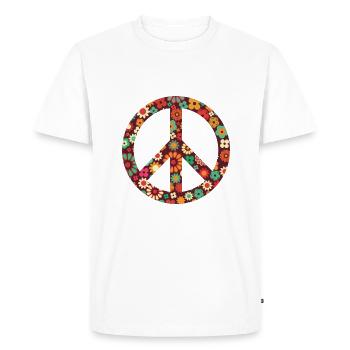 Fleurs enfants - paix - T-shirt Premium bio Homme - blanc - Devant - Nico (187cm)