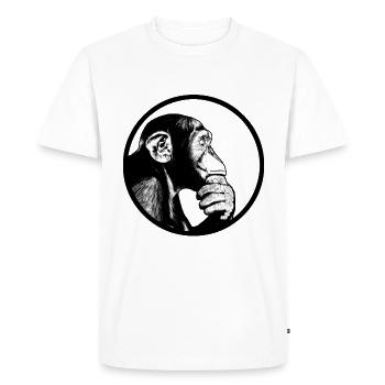 Denke nach Affe Schimpanse - Männer Premium Bio T-Shirt - Weiß - Vorne - Nico (187cm)