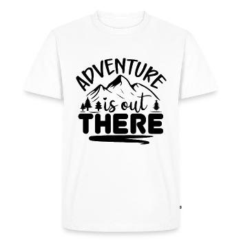 L’aventure est là-bas - Mountains Nature - T-shirt Premium bio Homme - blanc - Devant - Nico (187cm)