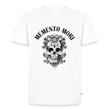Ornate Skull - Men's Premium Organic T-Shirt - white - Front - Nico (187cm)
