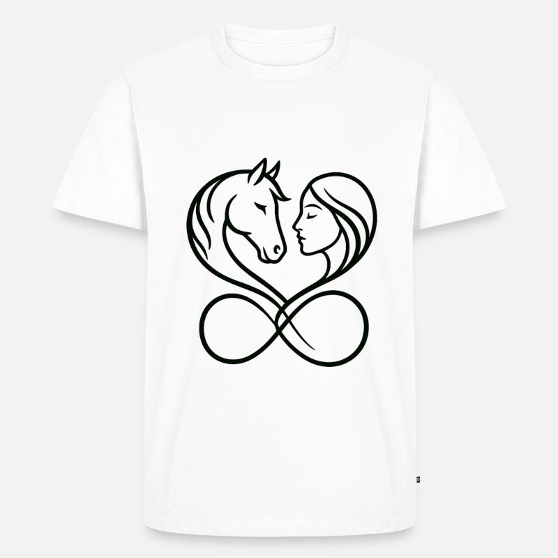 Herzliche Bindung zu Pferden - Männer Premium Bio T-Shirt - Weiß
