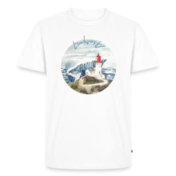 Lindesnes / Norway Southern Cape Souvenir - Men's Premium Organic T-Shirt - white - Front - Nico (187cm)