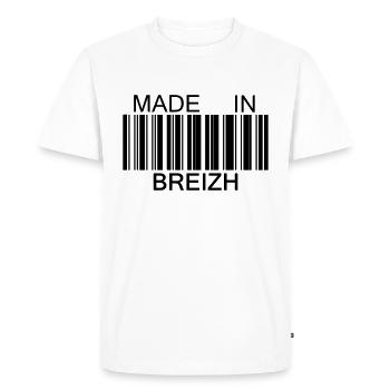 Made in Breizh Bretagne - T-shirt Premium bio Homme - blanc - Devant - Nico (187cm)