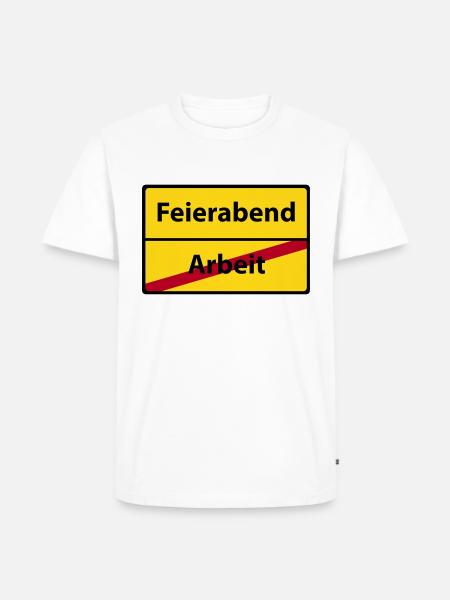 Arbeit Feierabend - Männer Premium Bio T-Shirt - Weiß