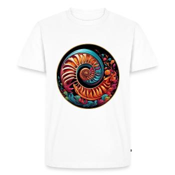 Colorful graphic nautilus design - Men's Premium Organic T-Shirt - white - Front - Nico (187cm)