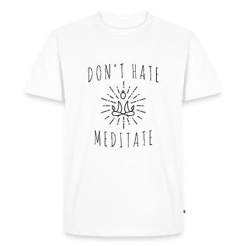 Yoga méditation - T-shirt Premium bio Homme - blanc - Devant - Nico (187cm)