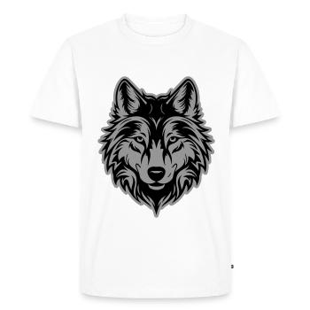 Wolf Silhouette - Men's Premium Organic T-Shirt - white - Front - Nico (187cm)