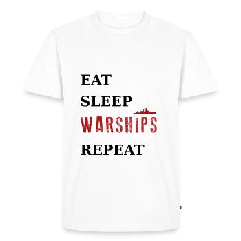 Eat Sleep Warships Repeat - Navire de guerre du monde - T-shirt Premium bio Homme - blanc - Devant - Nico (187cm)