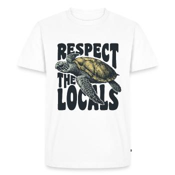 Respect the locals - T-shirt Premium bio Homme - blanc - Devant - Nico (187cm)