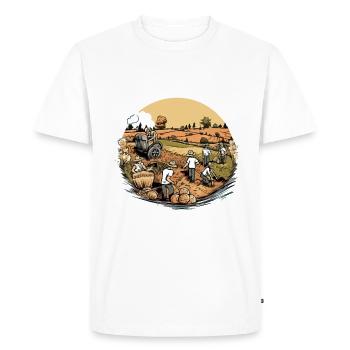 Vintage field work - Men's Premium Organic T-Shirt - white - Front - Nico (187cm)