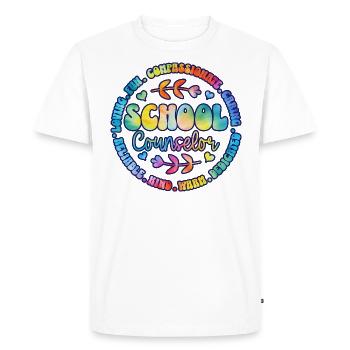 Conseil Scolaire Tie Dye Conseiller Scolaire - T-shirt Premium bio Homme - blanc - Devant - Nico (187cm)