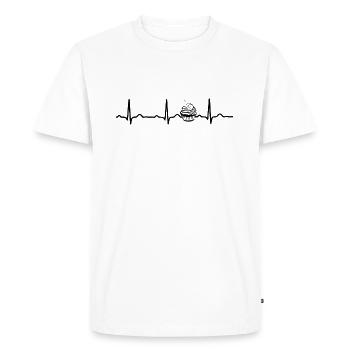 ECG HEARTBEAT CUPCAKE black - Men's Premium Organic T-Shirt - white - Front - Nico (187cm)