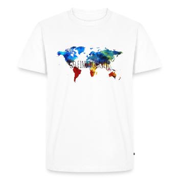 GO vous trouvez mappemonde - T-shirt Premium bio Homme - blanc - Devant - Nico (187cm)