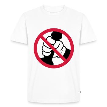 branler affiche interdit - T-shirt Premium bio Homme - blanc - Devant - Nico (187cm)