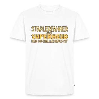 Forklift Driver Superhero Forklift Driver - Men's Premium Organic T-Shirt - white - Front - Nico (187cm)
