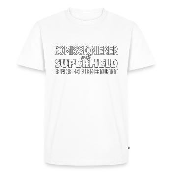 Picker Superhero - Men's Premium Organic T-Shirt - white - Front - Nico (187cm)