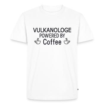 Volcanologist Powered By Coffee Volcanology - Men's Premium Organic T-Shirt - white - Front - Nico (187cm)