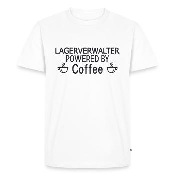 Warehouse Manager Powered By Coffee - Men's Premium Organic T-Shirt - white - Front - Nico (187cm)