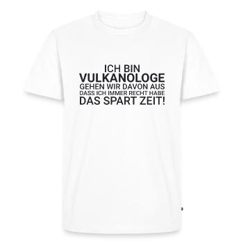 Volcanologist Save time Volcanology - Men's Premium Organic T-Shirt - white - Front - Nico (187cm)