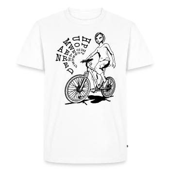 The power of man: Ode to the mountain bike - Men's Premium Organic T-Shirt - white - Front - Nico (187cm)