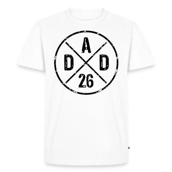 DAD 26 Papa 2026 Grunge Couleur Changeante - T-shirt Premium bio Homme - blanc - Devant - Nico (187cm)