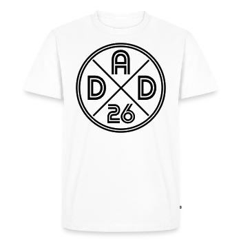 Papa 26 Papa Papa Bébé Papa 2026 Cadeau de fête des pères - T-shirt Premium bio Homme - blanc - Devant - Nico (187cm)