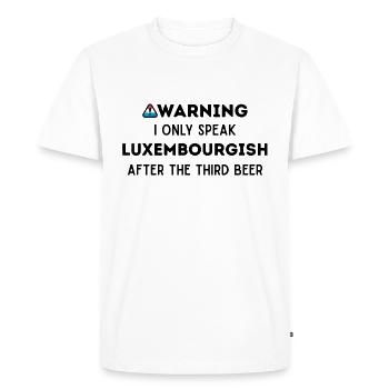 Je parle luxembourgeois après 3 bières - T-shirt Premium bio Homme - blanc - Devant - Nico (187cm)