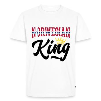 Norwegian King Norway Norwegian Norway Flag - Men's Premium Organic T-Shirt - white - Front - Nico (187cm)