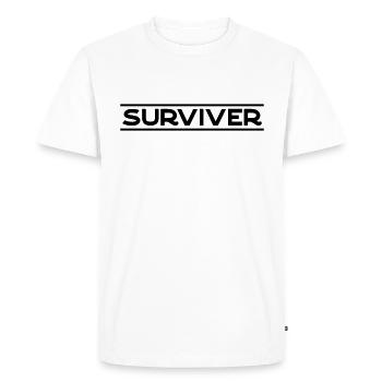 Surviver - Men's Premium Organic T-Shirt - white - Front - Nico (187cm)