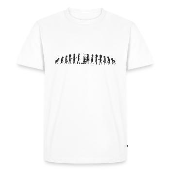 Chemise Evolution de proposition de mariage - T-shirt Premium bio Homme - blanc - Devant - Nico (187cm)