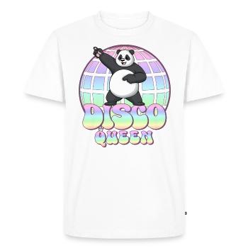 Discoqueen Panda 70s Disco Ball Disco Queen - Men's Premium Organic T-Shirt - white - Front - Nico (187cm)