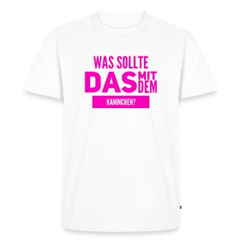 das Rätsel mit dem Kaninchen - Männer Premium Bio T-Shirt - Weiß - Vorne - Nico (187cm)