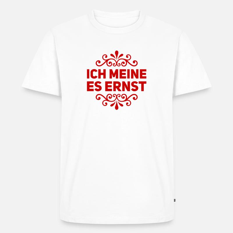 es wird ernst - Männer Premium Bio T-Shirt - Weiß