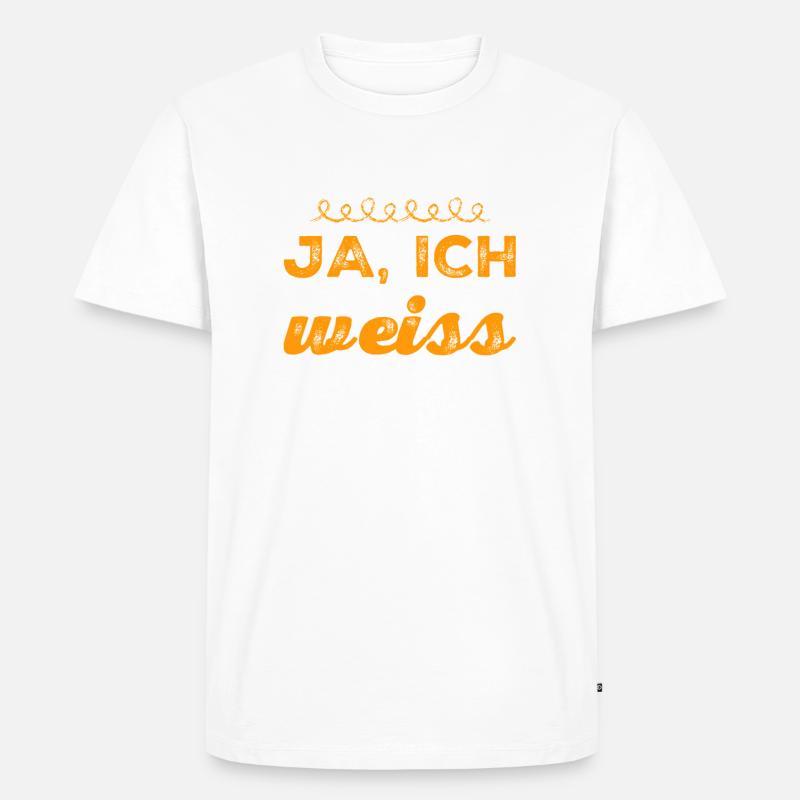 ja, ich weiß - Männer Premium Bio T-Shirt - Weiß