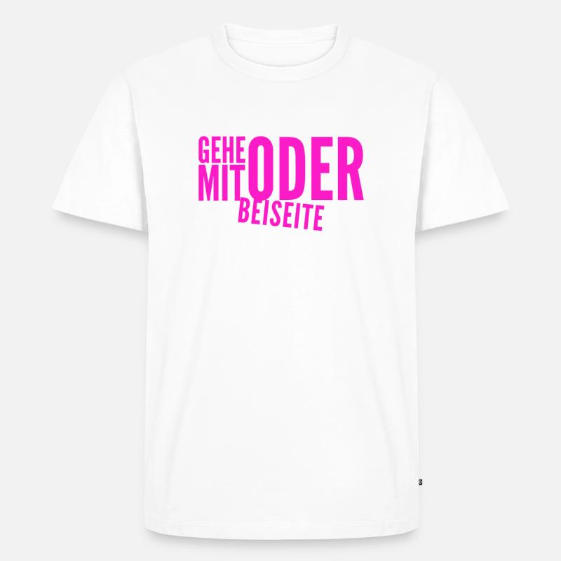 kommst du mit oder nicht? - Männer Premium Bio T-Shirt - Weiß