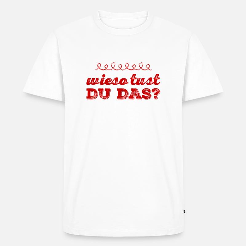 mit der Bitte um Erklärung - Männer Premium Bio T-Shirt - Weiß