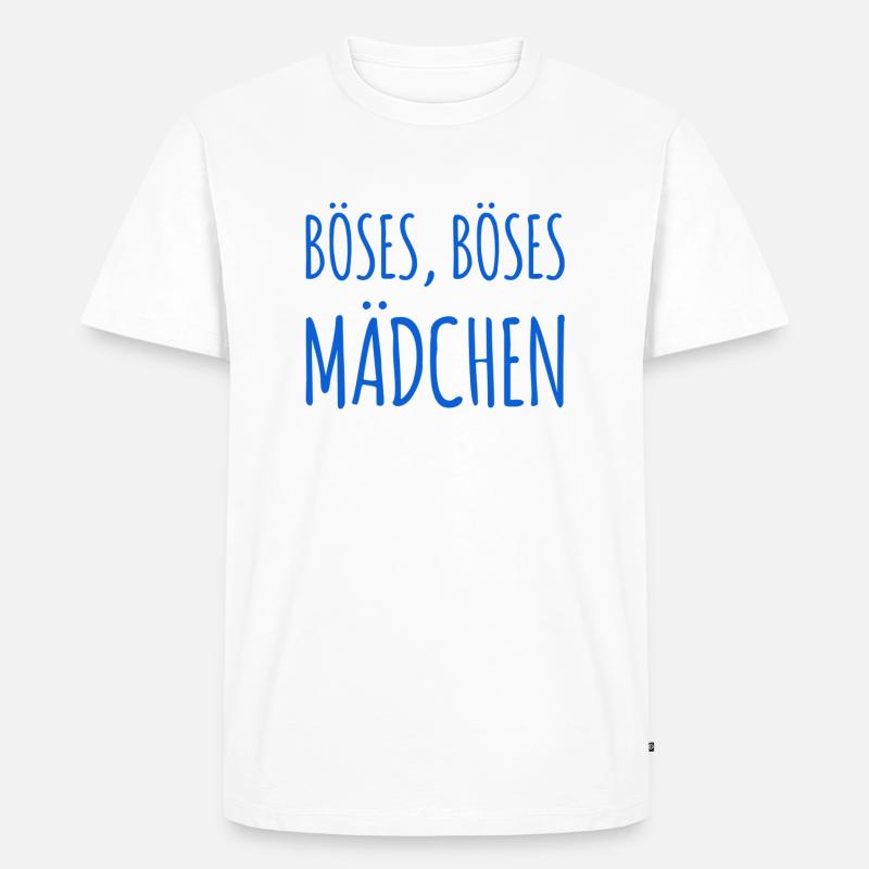 hier steht ein böses Mädchen - Männer Premium Bio T-Shirt - Weiß