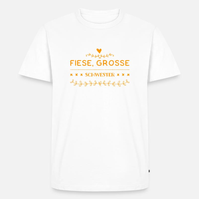 fiese, große Schwester - Männer Premium Bio T-Shirt - Weiß