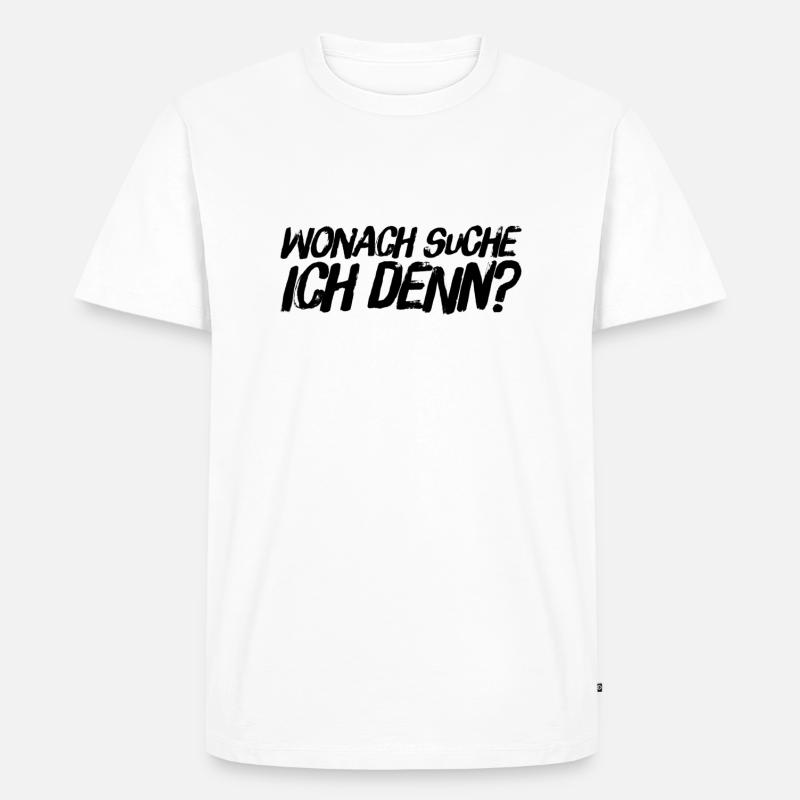 wonach suche ich? - Männer Premium Bio T-Shirt - Weiß