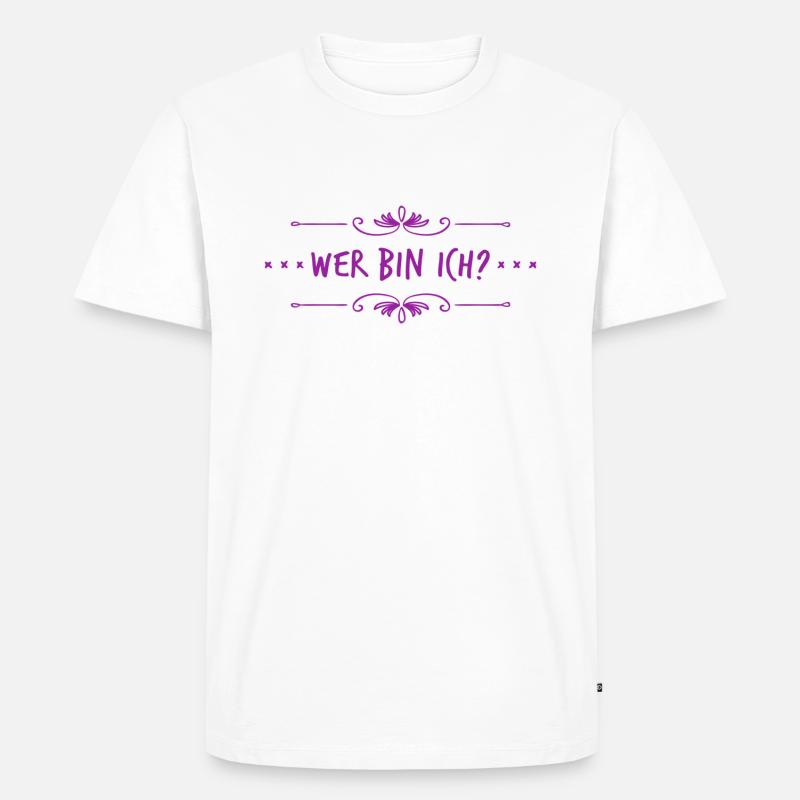 wer bin ich nur? - Männer Premium Bio T-Shirt - Weiß