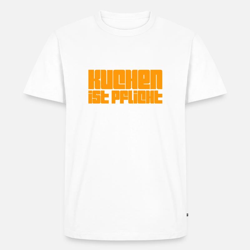 ich liebe Kuchen - Männer Premium Bio T-Shirt - Weiß