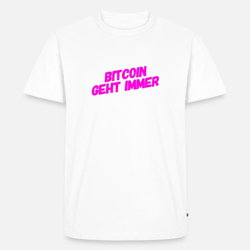 Bitcoin geht immer - Männer Premium Bio T-Shirt - Weiß