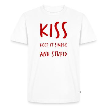 keep it simple and stupid - Men's Premium Organic T-Shirt - white - Front - Nico (187cm)