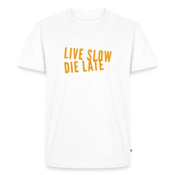 Prends ton temps - T-shirt Premium bio Homme - blanc - Devant - Nico (187cm)