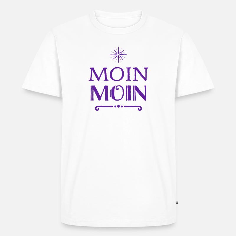 moin moin - Männer Premium Bio T-Shirt - Weiß