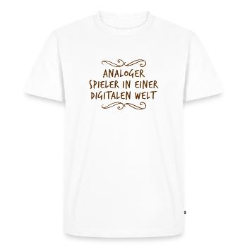 L’analogique, c’est génial - T-shirt Premium bio Homme - blanc - Devant - Nico (187cm)