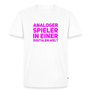 the analogue world - Men's Premium Organic T-Shirt - white - Front - Nico (187cm)