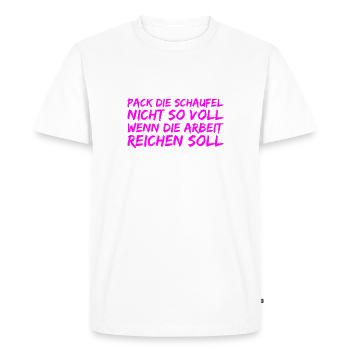 Be lazy - Men's Premium Organic T-Shirt - white - Front - Nico (187cm)