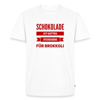 Chocolate is always a good idea - Men's Premium Organic T-Shirt - white - Front - Nico (187cm)
